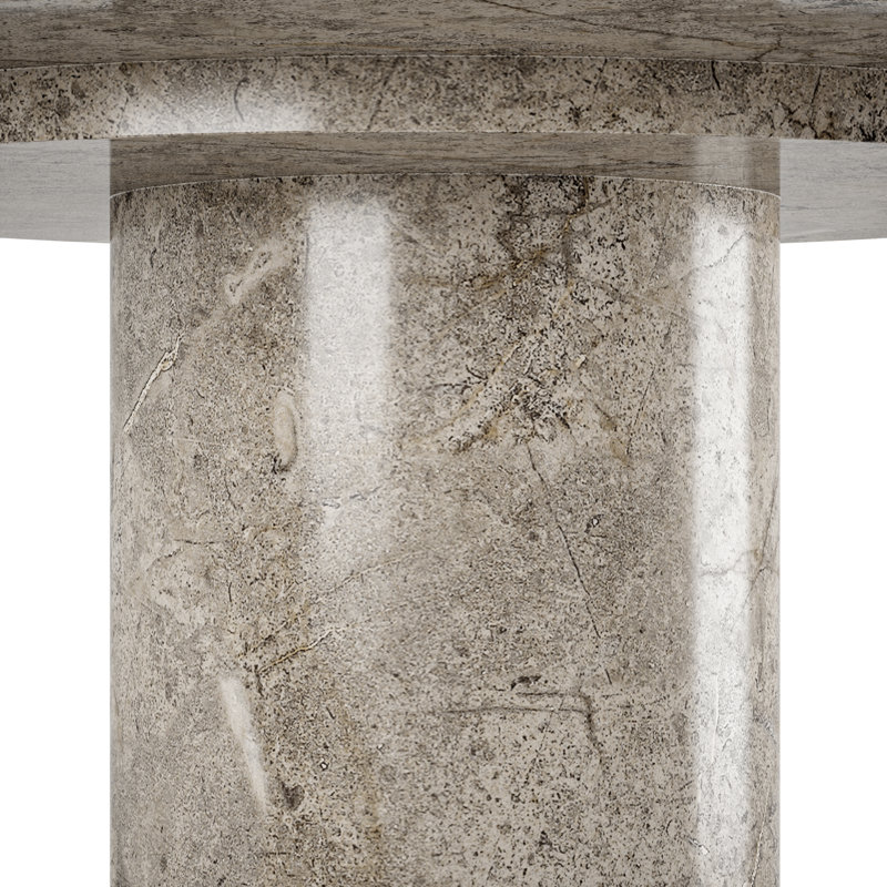 Abramo Round Marble Dining Table, Gray