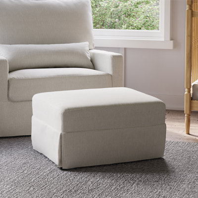 Crawford Gliding Ottoman In Eco-Weave Fabric | Water Repellent & Stain Resistant