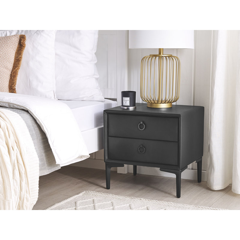 Morehead 44cm W Bedside Table, Black