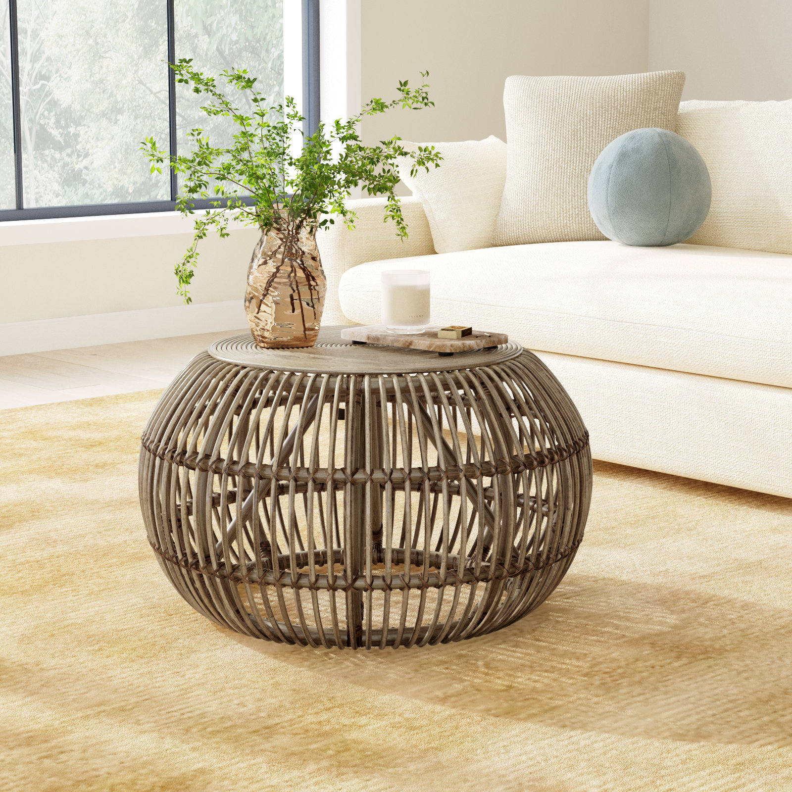 Felipe 32" Rattan Coffee Table