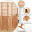 Paravent 4 panneaux en bois massif, finition naturelle