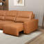 Canapé en cuir cognac convertible triple Grant
