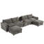 Chenille modulaire avec repose-pieds et console de rangement mobile, 6 sièges, matériau, point de charge pour canapé modulaire en tissu extra large de 142 po, connecteur-97245874