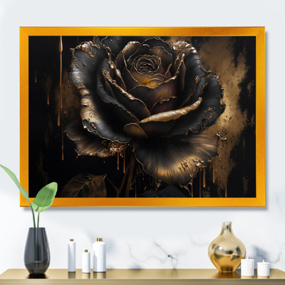Noir et rose doré I - Art mural rose
