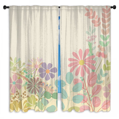 Rideaux de fenêtre à motif floral obscurcissant et obscurcissant - 2 panneaux