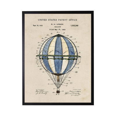 Hot Air Balloon Theme Design Woven Base Washable Rug