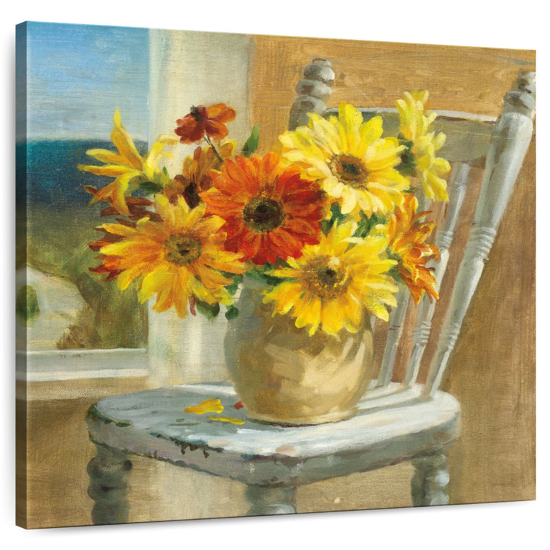 Harnek tournesols au bord de la mer, H 10 po x l 10 po