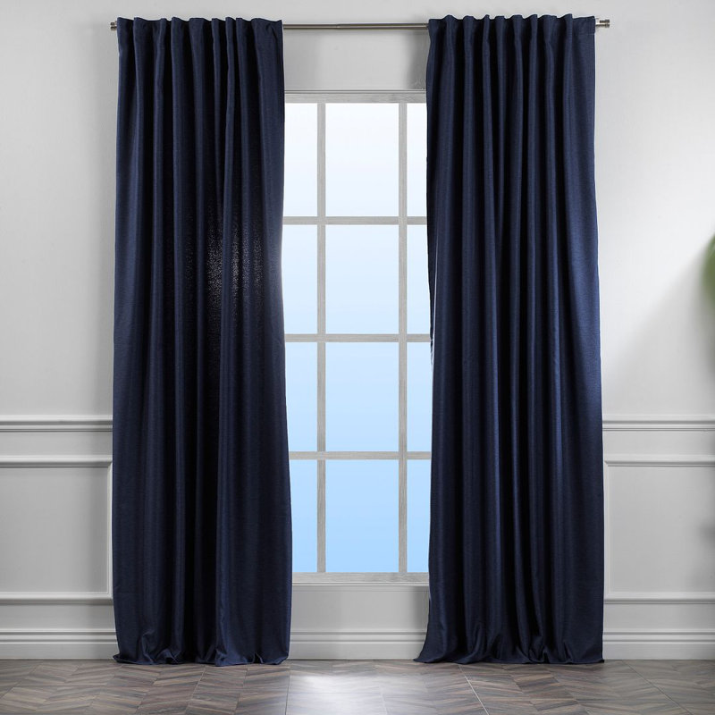 Blackout Single Curtain Panel, Navy Blue, 130cm Width x 145cm Drop