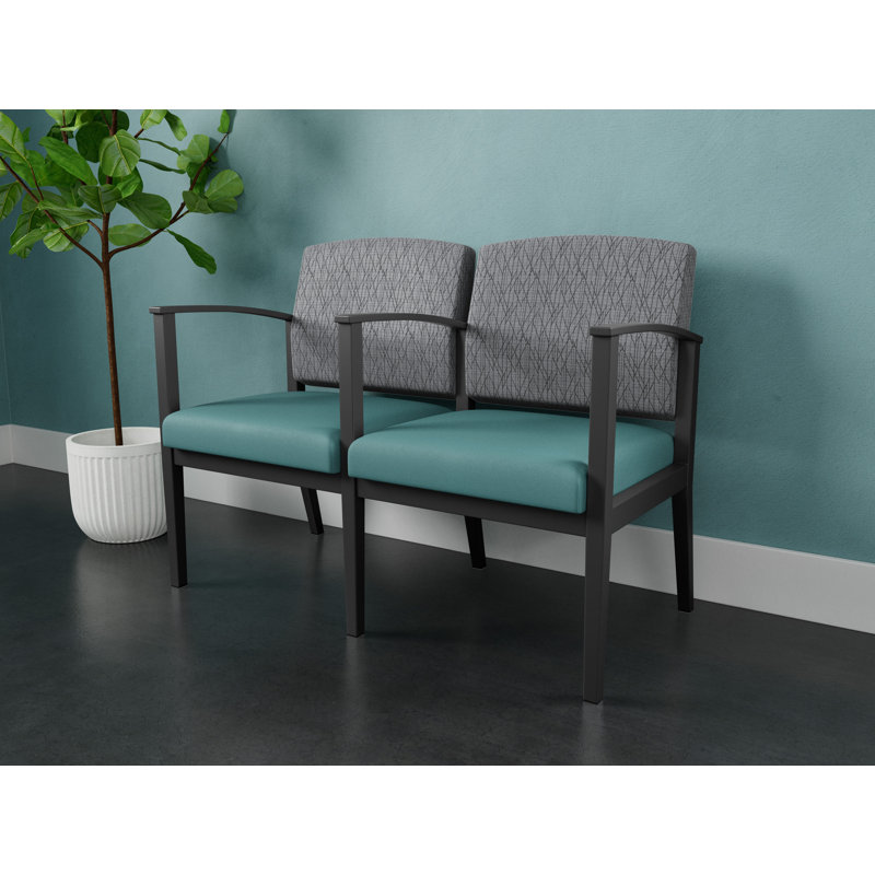 Structure en métal à 2 sièges Amherst, Portes ouvertes en tissu noir, Gris anthracite