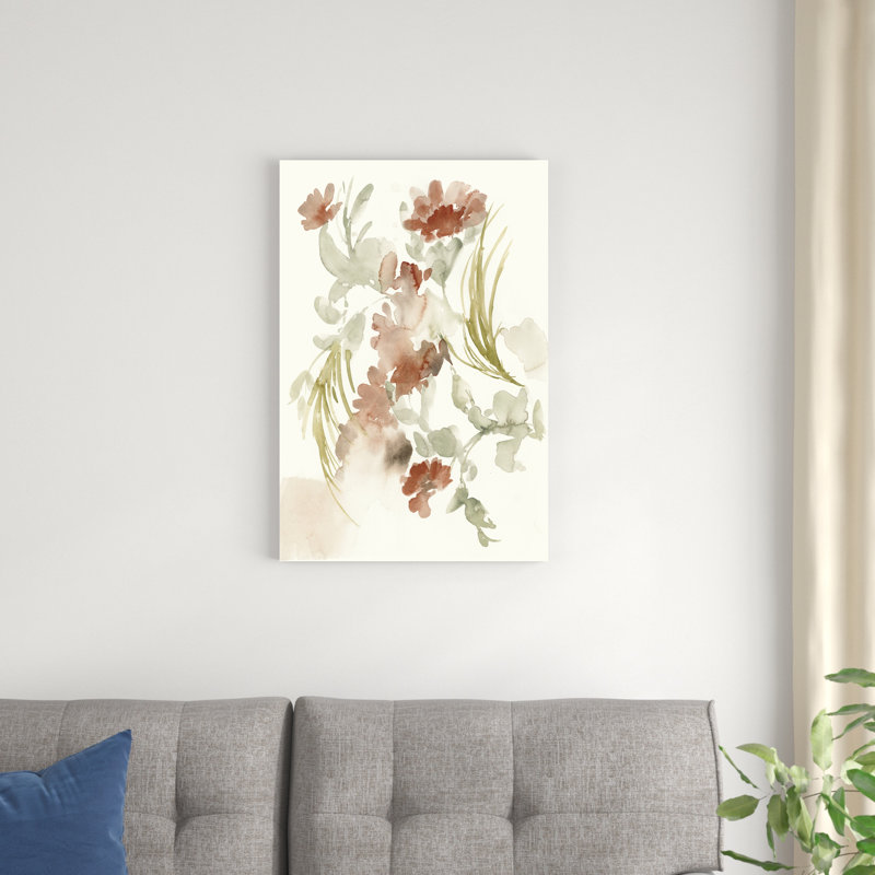 «Abstracting Flowers I» par Jennifer Goldberger - peinture sur toile tendue, H 30 po x l 20 po