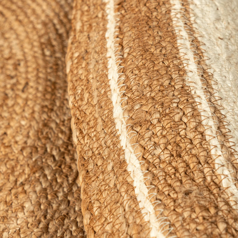 Tapis rond en jute tressé bohème