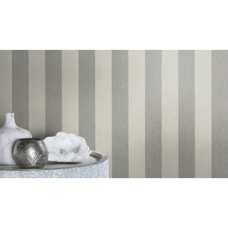Papier peint simple à rayures élégantes, Gris