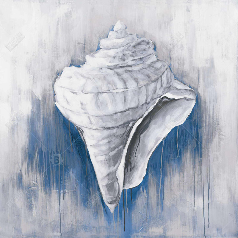 «Blue Conical Shell» sur toile