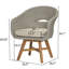 Chaise de salle à manger d'extérieur avec coussin, ensemble de 2, beige + gris cendré + naturel
