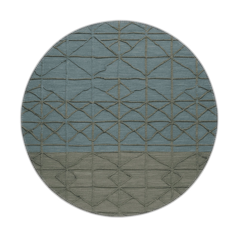Tapis gris intérieur et extérieur Trellis, Rond 5 pi