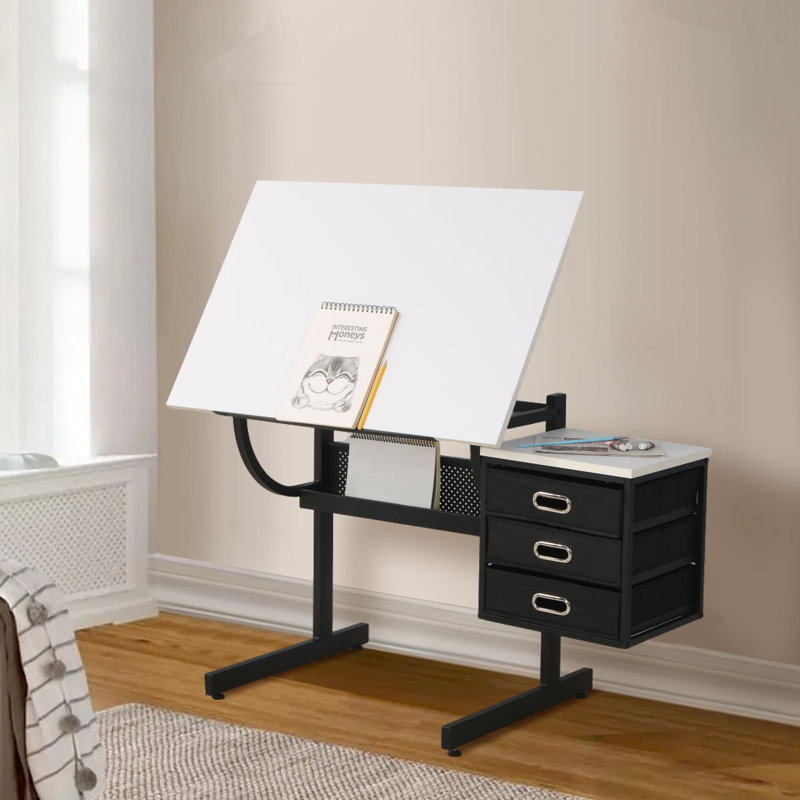 Ensemble de table à dessin avec chaises l 35,4 po Larwa