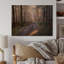 Road Thorugh Winter Forest Trees - reproduction d'art sur toile encadrée-752427681-752427694