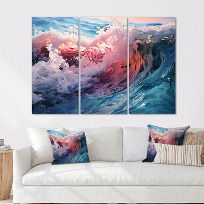 «Tropical Beach Waves Fusion II», ensemble d'art mural sur toile
