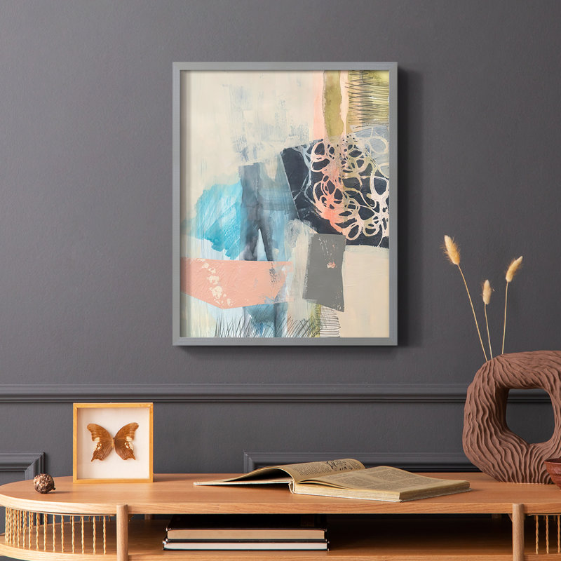 Reductive I Framed Print - Solid Wood, 10" H x 8" W, Gray
