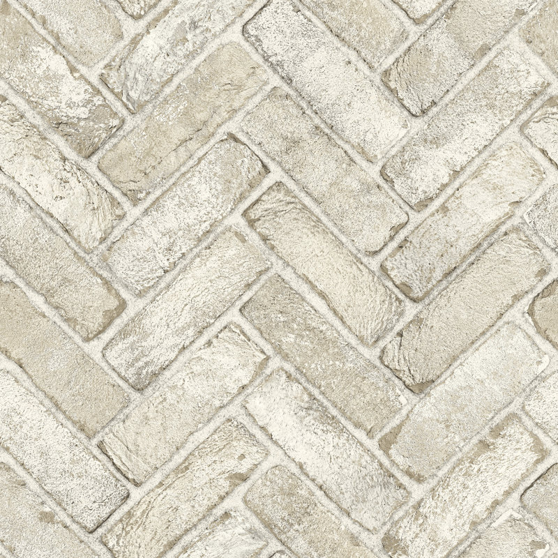 Papier peint Canelle Taupe, Blanc