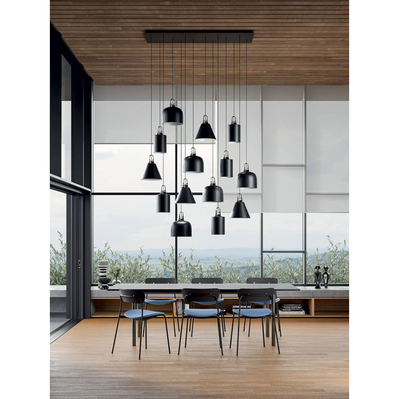 Lodes JIM Cone Suspension Lamp Line-V, Matte Black/Gray