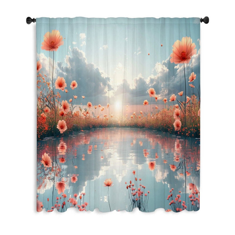 Nekhi Sheer Curtain Single Panel, 50"W x 84"L