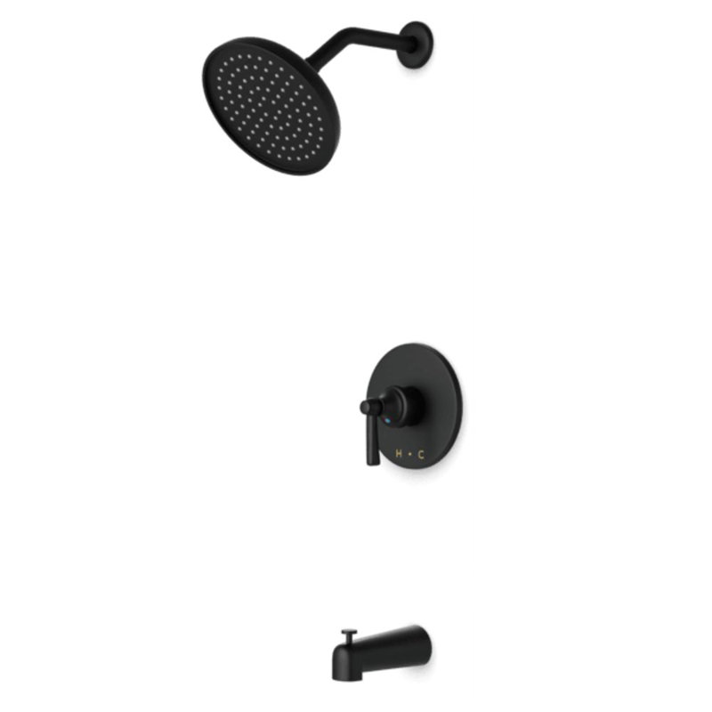 Système de douche complet, Noir mat