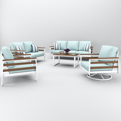 Townsend 7 Person Seating Group With Sunbrella Cushions by Birch Lane