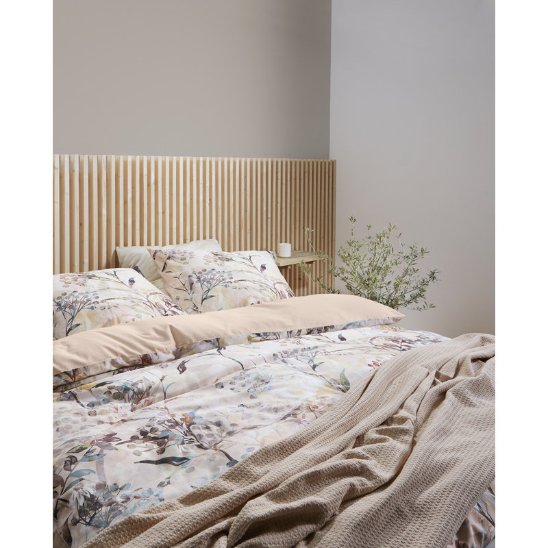 Off-White Sateen Reversible Duvet Cover Set, 155 x 200cm - 1 Pillowcase (80 x 80 cm)