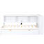 Lit de jour simple blanc avec tiroirs de rangement et prises de courant - Structure pour un arrangement de sommeil confortable-1276570195