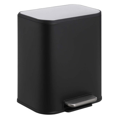 5.3Gal Stainless Steel Kitchen Trash Can with Soft Close Lid Foot Pedal and Removable Inner Bucket