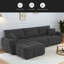 Modular Sectional Sofa, L Shape With Extra-Large Seat, Pull-Line Design, Movable Ottoman, High Density Foam, Free Combination, Sturdy Metal&Wood Frame, Boucle Fabric-1325484527