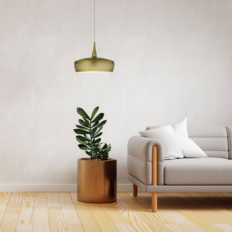 Luminaire suspendu à 1 lumière Latascha, Laiton vieilli