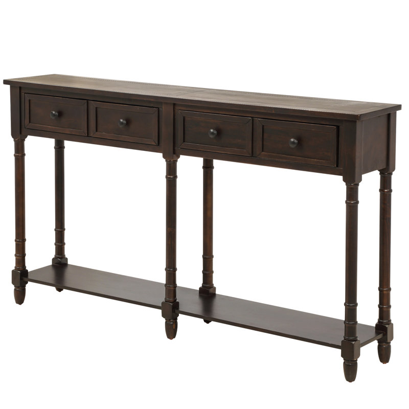 Console Table Sofa Table Easy Assembly With Two Storage Drawers And Bottom Shelf For Living Room, Entryway, Espresso