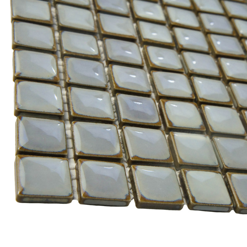 Hudson Edge 1" x 1" Porcelain Mosaic Tile, Gray Eye