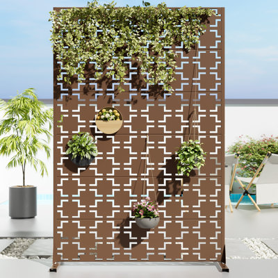 Metal Privacy Screen Fence Panel Square Pattern
