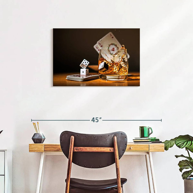 Jeu sur papier et impression sur toile, H 20 po x l 30 po x P 1,25 po