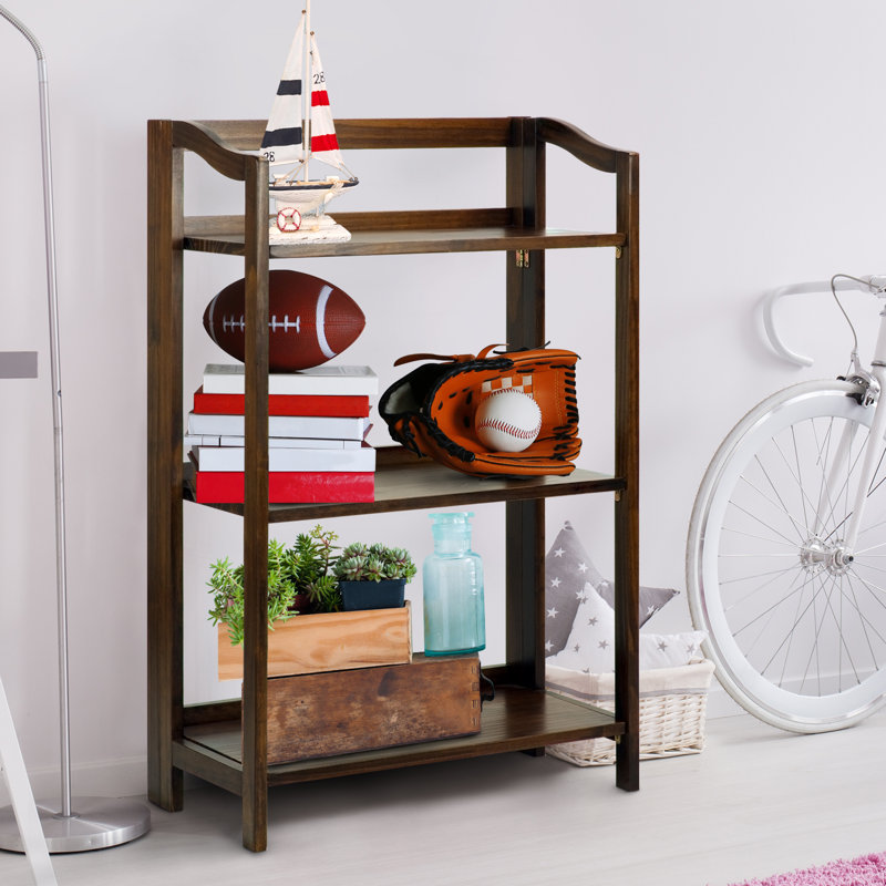 Bibliothèque en bois massif H 36 "x l 23" Troy, Brun chaud