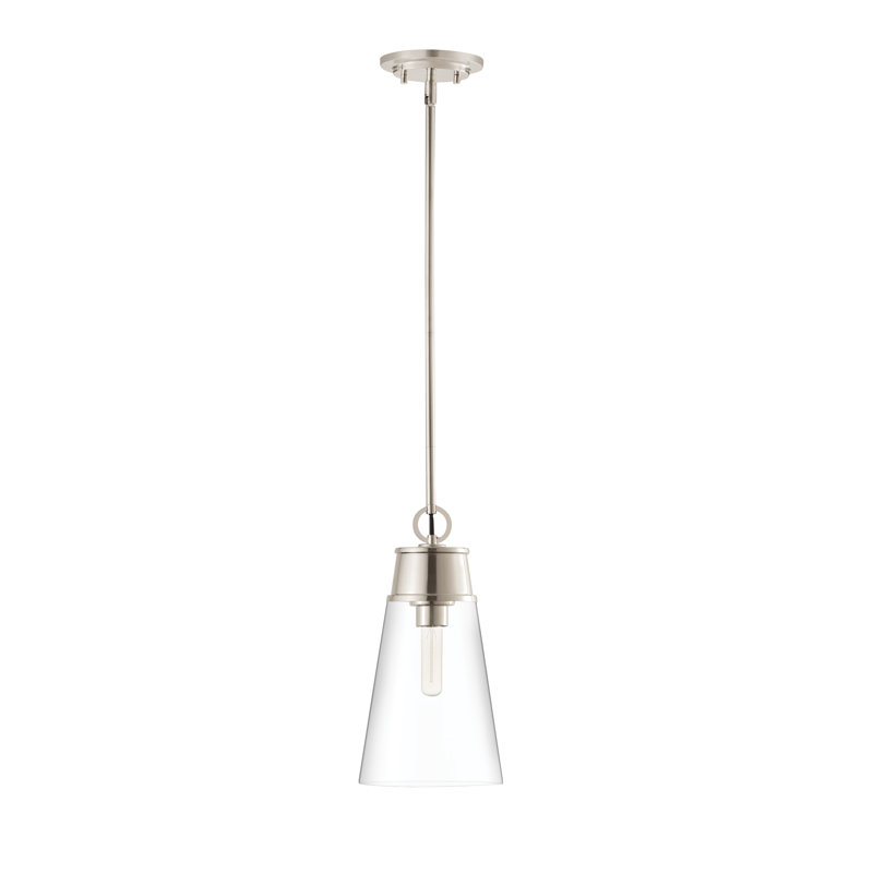Bertina 1 - Light Single Pendant, Polished Nickel, 96.25" H x 7.5" W x 7.5" D