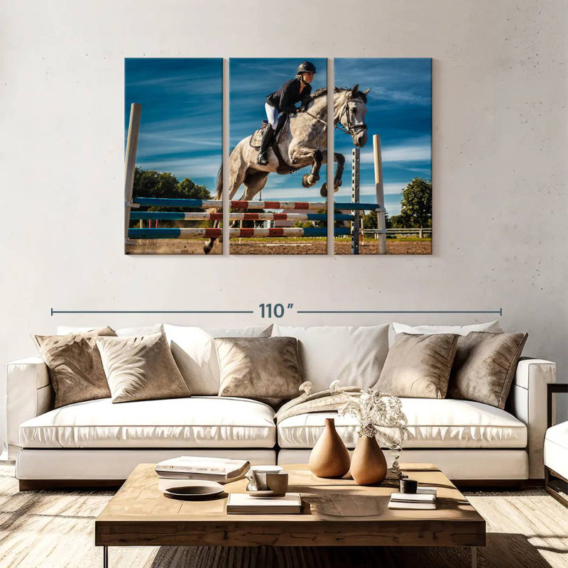 Sireci Equestrian In Action, 48" H x 74" W