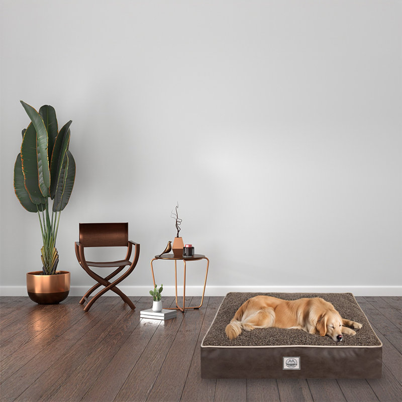 Jungolica Orthopedic Pet Bed, 100cm H x 90cm W x 20cm D, Dark Brown