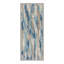 Tapis de couloir abstrait ivoire / bleu lavable à la machine avec envers antidérapant-346196541