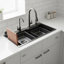 17 Stories 450mm W Single Bowl Stainless Steel Kitchen Sink with 2 Faucet Holes