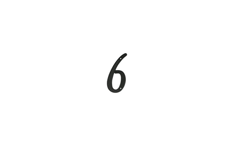 Deltana RNZ4-6 4" Numbers Zinc Die-Cast, Black