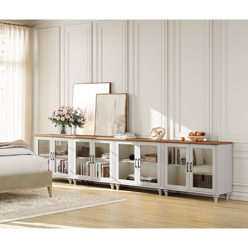Buffet Corretta 135,4 po, Blanc / Brun