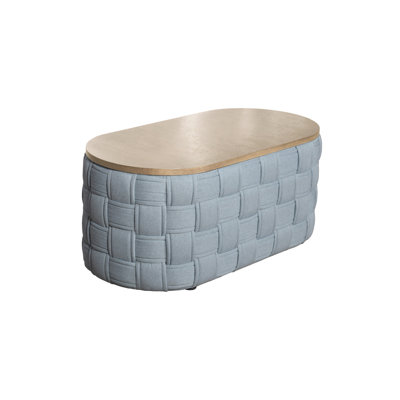 Table basse en chenille bleu sarcelle clair