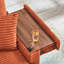 Velours côtelé moelleux confortable avec repose-pieds double, plateau de table, mousse orange + ressort, espace de rangement, tissu surdimensionné de qualité méridienne, accoudoir multifonctionnel