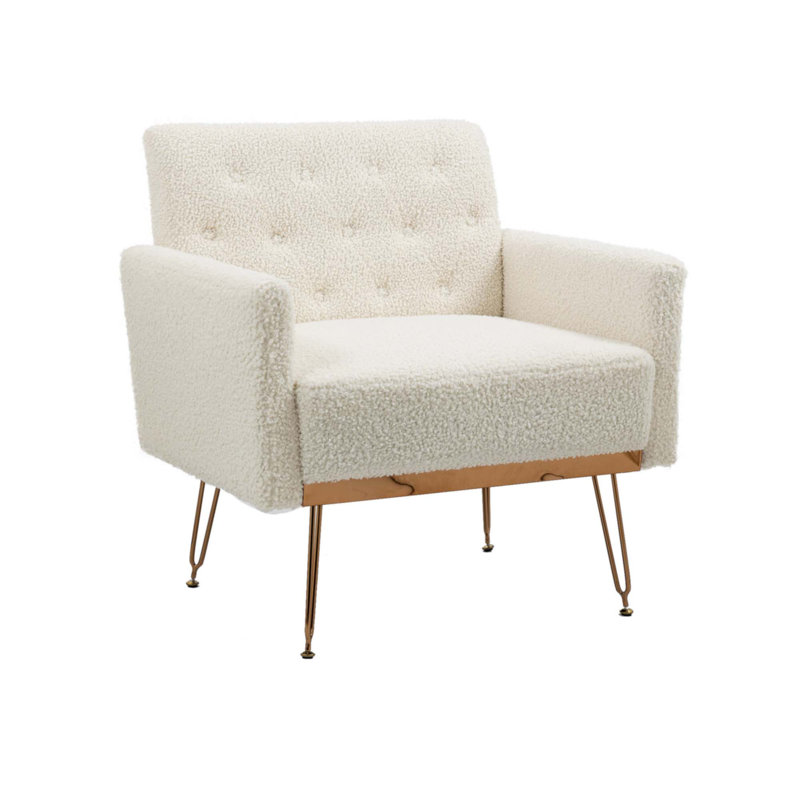 Chaise d'appoint rembourrée Modern, Blanc