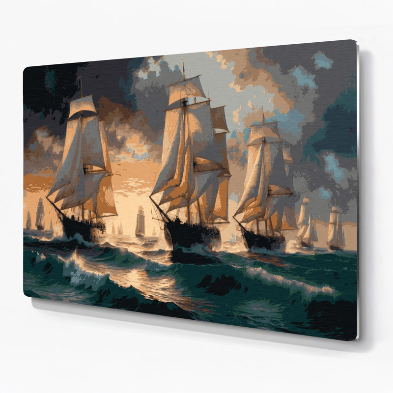 Voilier nautique gris, art mural en métal, H 20 po x l 30 po