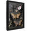 Art mural papillon noir et floral noir, impression de cadre fantaisiste foncé rétro-2128919037